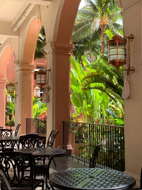 hawaii early morning pink hotel architecture fancy restaurant aesthetic royal hawaiian beach front hotel Pink Architecture Aesthetic, Fancy Restaurant Aesthetic, Pink Architecture, Aesthetic Royal, Royal Hawaiian Hotel, Pink Hotel, Pink Cafe, Architecture Aesthetic, Hotel Architecture