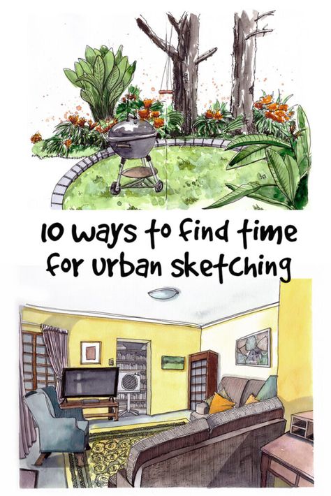 10 Ways to Find Time for Urban Sketching – Urban Sketching World What Is Illustration, Beginner Drawing Lessons, Urban Sketch, Watercolour Inspiration, Travel Sketches, Architectural Sketch, Sketchbook Art Journal, Watercolor Sketchbook, Sketches Tutorial