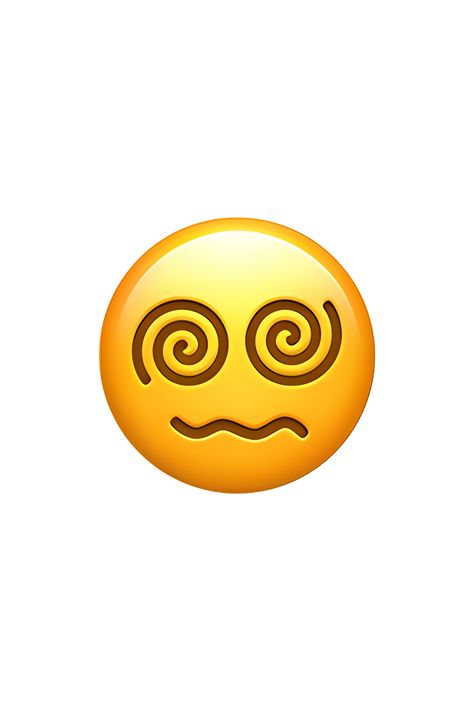 The emoji 😵‍💫 depicts a face with spiral eyes. The face has a pale complexion and a small, closed mouth. The eyes are large and round, with spirals in them that give the impression of dizziness or confusion. The eyebrows are raised and arched, adding to the expression of surprise or shock. The emoji is often used to convey a feeling of being overwhelmed or disoriented. Emoji Icons Faces, Emot Iphone, Emoji Legal, Confused Emoji, Emojis And Their Meanings, Yummy Emoji, Emoji Flower, Fake Iphone, Spiral Eyes