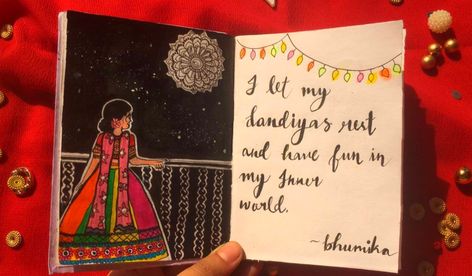 Mandala Art Aesthetic, Sanatan Aesthetic, Navratri Art, Aesthetic Poems, Dandiya Raas, Doodle Inspiration, Bullet Journal Writing, Visual Poetry, Art Aesthetic