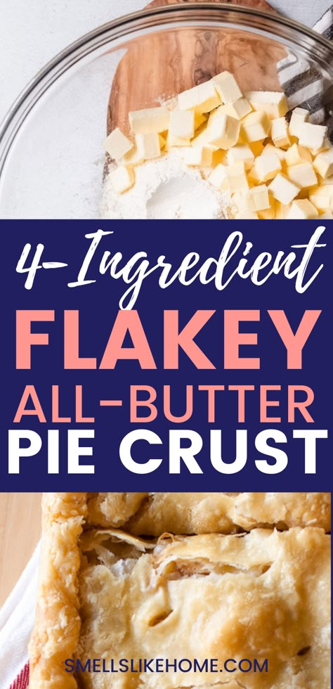 All Butter Flaky Pie Crust, Butter Flaky Pie Crust, Sour Cream Apple Pie, Crust Recipe Easy, Flakey Pie Crust, Apple Slab Pie, Butter Pie Crust, Pie Crust Recipe Easy, All Butter Pie Crust