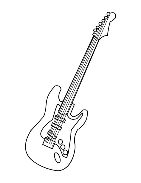 Guitar Coloring Pages - Best Coloring Pages For Kids Guitar Coloring Page, Guitar Doodle, Guitar Outline, Electric Guitar Art, Guitar Tattoo Design, Guitar Drawing, 달력 디자인, Guitar Tattoo, Dog Coloring Page