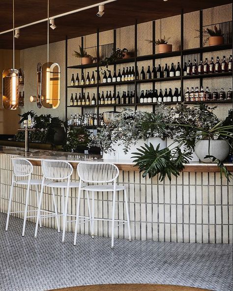 Brickworks Building Products on Instagram: “REPOST: @estliving INTERIORS | Blacksmith Provedore ​ @thestellacollective have brought a refreshing wave of modernity to the regional town…” Tropical Bar Design, Stella Collective, Pistachio Rose, Bar Aesthetic, Pub Design, Bar Interior Design, Modern Restaurant, Bar Interior, Pool Bar