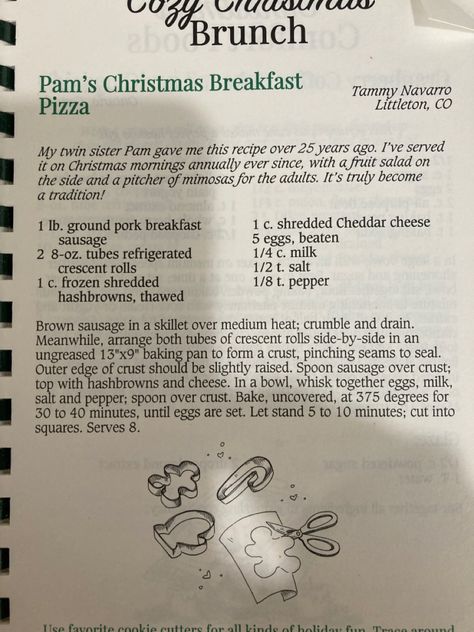 Company Breakfast, Gooseberry Patch Recipes, Gooseberry Recipes, Pork Breakfast Sausage, Written Recipes, Gooseberry Patch, Breakfast Pizza, Christmas Breakfast, Crescent Rolls