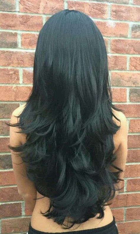 Hair Inspiration Long, Hairstyles For Layered Hair, Hair Stylies, Haircuts Straight Hair, Long Black Hair, Long Layered Hair, Haircuts For Long Hair, Cut My Hair, Beautiful Long Hair