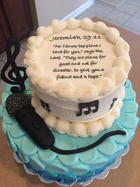 Singing cake with bible verse Happy Heavenly Birthday Cake, Christian Birthday Party, Christian Birthday Cake, Bible Verse Birthday Cakes, Bible Verse Cake, Scripture Cake, Virgin Who Can’t Drive Cake, Bible Verse For 18th Birthday, Holy Crap You’re Old Cake