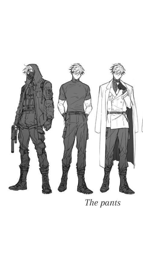 Police Reference Pose, Veteran Character Design, Super Soldier Character Design, Trenchcoat Drawing Reference, Boot Design Drawing, Spy Clothes Men, Spy Drawing Character Design, Soldier Outfit Drawing, Battlefield Drawing