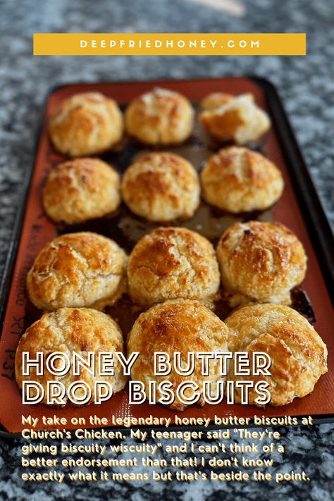 These Honey Butter Drop Biscuits are brushed with honey butter both before and after baking, giving you golden brown sticky sweet treats. Honey Drop Biscuits, Honey Butter Biscuits Recipe, Butter Drop Biscuits, Honey Biscuits Recipe, Honey Biscuit Recipe, Butter Biscuits Recipe, Honey Butter Biscuits, Drop Biscuits Recipe, Butter Biscuits