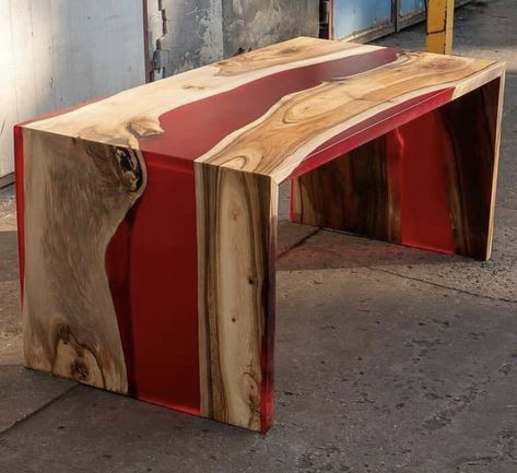 Red Epoxy Table, Wood And Epoxy Table Led, Epixy Desk, Epoxy Resin Pinecone Table, Glass Wood Table, Woodworking Epoxy Resin, End Grain Flooring, Diy Resin Table, Live Edge Epoxy Table Kitchen & Dining Tables