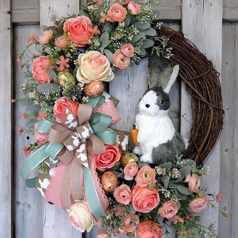 Easter spring wreath