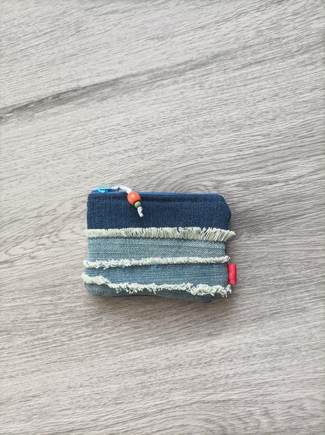 Jean Pocket Purse, Denim Coin Purse, Upcycled Wallet, Childrens Purses, Jeans Pocket, Stormy Seas, Upcycled Jeans, Money Pouch, Storing Craft Supplies