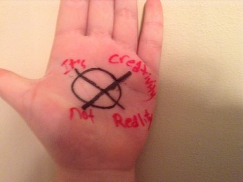 POEPLE OF THE CREEPYPASTA FANDOM LISTEN: WRITE THE OPERATOR SYMBOL AND THE WORDS"It's creativity not reality"ON YOU'RE PALM TO SHOW YOU CARE FOR THE RECOVERY OF THE 12 YEAR OLD GIRL AND ANYONE ELSE INVOLVED IN THE SLENDER STABBINGS Creepy Pasta Symbol, Creepypasta Symbol, Creepypasta List, Creepypasta Quiz, Hoodie Creepypasta Fanart, Thing 1 Thing 2, Triangle Tattoo