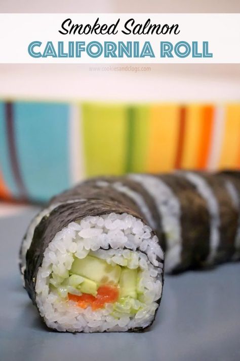 Sushi Recipes California Roll, California Roll Sushi Recipe, California Roll Recipe, California Roll Recipes, Hot Day Dinners, Smoked Salmon Sushi, Salmon Sushi Rolls, California Roll Sushi, Sushi Recipes Homemade