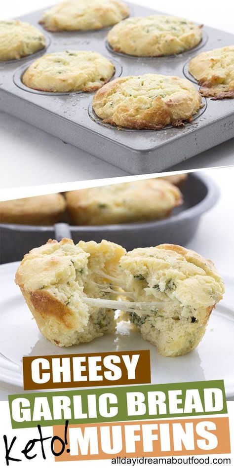 Garlic Bread Muffins, Keto Muffins, No Bread Diet, Best Keto Bread, Low Carb Low Fat Recipes, Bread Muffins, Keto Diet Breakfast, Boiled Egg Diet Plan, Cheesy Garlic Bread