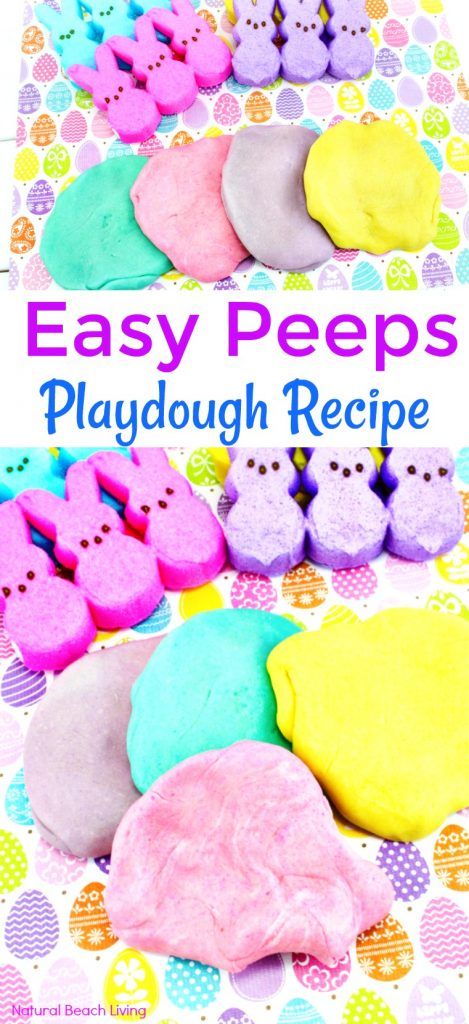 Easter Candy Crafts, Playdough Diy, Easy Playdough, Edible Play Dough Recipe, Peeps Crafts, Peeps Recipes, Easy Playdough Recipe, Edible Playdough, Spring Candy