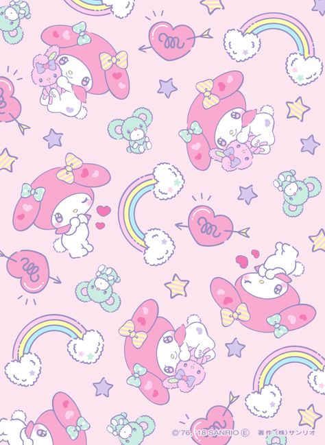 My Melody Background, My Melody Pattern, Backgrounds Hello Kitty, Hello Kitty Collage, Kawaii Collage, Sanrio Pattern, Hello Kitty Stuff, Kuromi Pattern, Hello Kitty Pattern