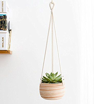 AmazonSmile: Mkono Macrame Ceramic Hanging Planter Small Succulent Plant Pot: Garden & Outdoor Aerial Plants, Planter Macrame, Plants Cactus, Small Wall Hangings, Hanging Succulents, Cactus Pot, Macrame Plant Holder, Rustic Ceramics, Diy Outdoor Decor