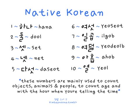 Korean Lessons Notes, Korean Numbers, Learn Korean Alphabet, Easy Korean Words, Learn Hangul, Learn Korea, Korean Writing, Korea Language, Korean Words Learning