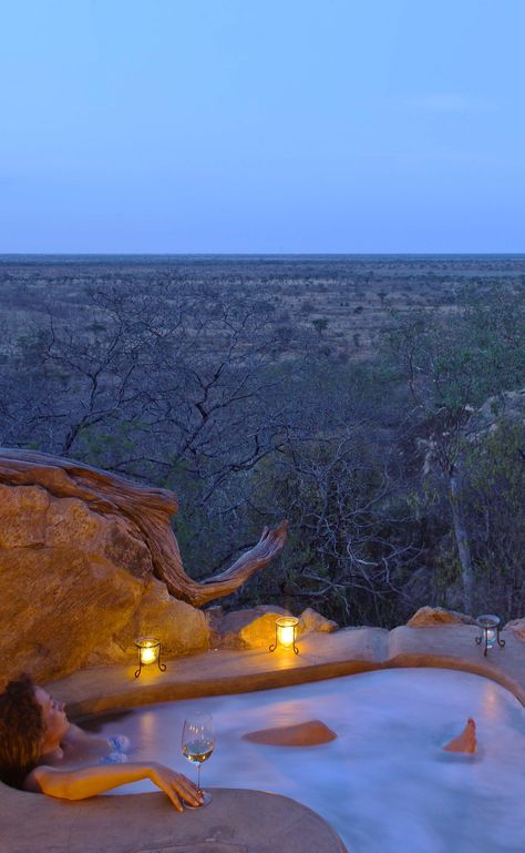 African Safari Lodge, Private Island Resort, Outdoor Bathtub, Kenya Safari, Romantic Retreat, Safari Lodge, Out Of Africa, Island Resort, African Safari