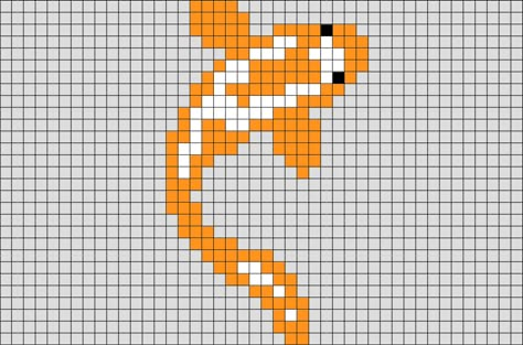 Koi Fish Pixel Art from BrikBook.com #Koi #Fish #pet #animal #carp #pixel #pixelart #8bit   Shop more designs at http://www.brikbook.com Koi Fish Pixel Art Grid, Fish Grid Pattern, Koi Fish Pixel Art, Fish Pixel Art, Animal Pixel Art, Pixel Art Pattern Design, Modele Pixel Art, Pixel Drawing, Pixel Crochet