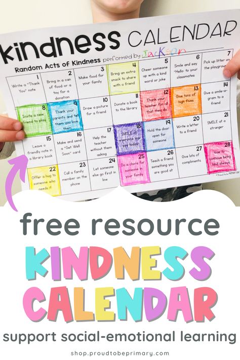 Enter your name and email address to receive my FREE kindness calendar! This is a great tool to encourage kindness in the primary classroom, but could be adapted for upper grades as well! Using this calendar at the beginning of the year would be a great back to school idea, because it would foster social-emotional learning and community building. Primary School Teaching Ideas, School Community Activities, Upper Primary Classroom, Teacher Primary School, Primary School Lesson Ideas, Kindness Classroom, Primary School Activities Ideas, Kindness Month School, Primary School Teaching