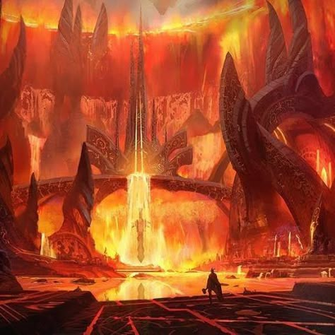 Fire Giants, Sci Fi Landscape, Dante Alighieri, Fantasy City, Fantasy Castle, Fantasy Setting, Fantasy Places, Fantasy Art Landscapes, Fantasy Concept Art