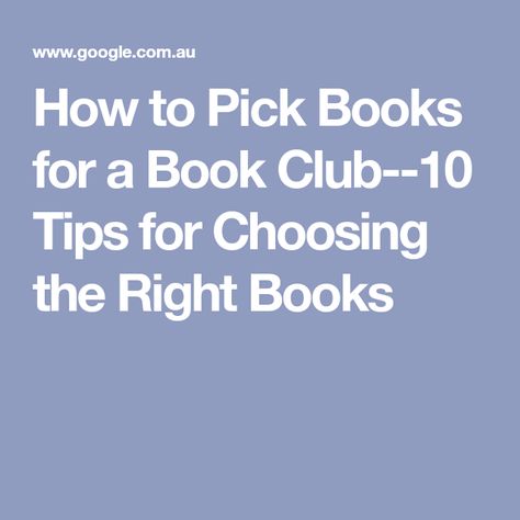 How to Pick Books for a Book Club--10 Tips for Choosing the Right Books The Book Club, Beloved Book, Discussion Questions, What Book, Popular Books, Mystery Thriller, Used Books, Choose The Right, Book Lists