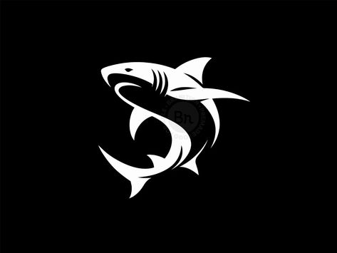 Transform your brand identity with a Elegant And Modern White Shark Logo. A perfect blend of elegance and power for your business. #modern #elegant #blackandwhite #shark #animal #beast Great White Tattoo Shark, Great White Shark Tattoo Simple, Shark White Background, Shark Logo Design, Shark Logo Design Creative, Shark Head, Animal Logos, Shark Logo, Logo A