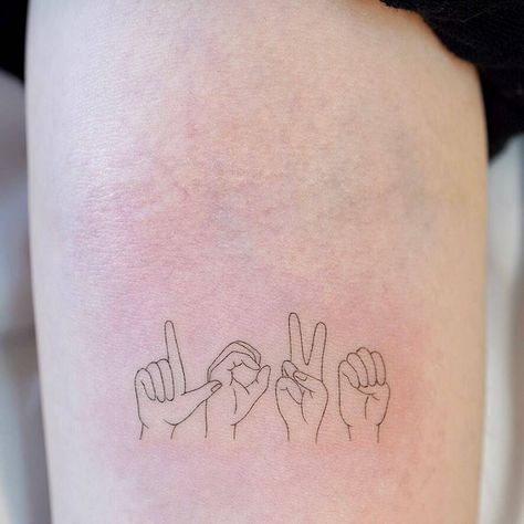 Hearing Aid Tattoo Ideas, Deaf Tattoo, Sign Language Tattoo, Tattoo Style Art, Explore Tattoo, Tattoo Signs, 4 Tattoo, Cute Small Tattoos, Line Art Tattoos