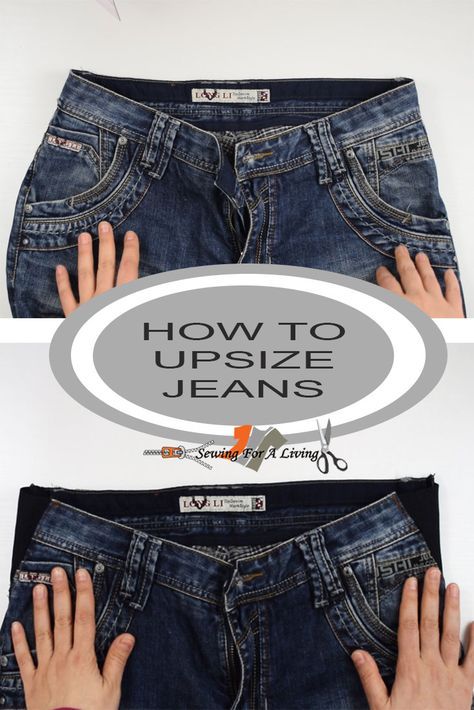 How To Extend Jeans Waistband, Enlarge Waist On Jeans, Upsizing Jeans, How To Make Pants Bigger In The Waist, How To Make Jeans, Altering Jeans, Jeans Refashion, Ropa Upcycling, Sewing Jeans