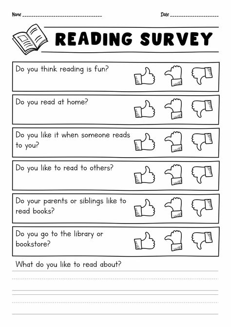 Student Reading Interest Survey Reading Interest Inventory Elementary, Reading Interest Survey Elementary, Character Traits For Kids, Reading Interest Inventory, Student Interest Inventory, Reading Inventory, Reading Interest Survey, Preschool Memory Book, Student Interest Survey