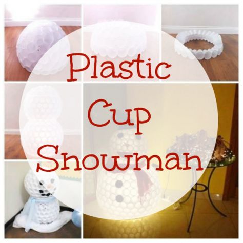 snowman Plastic Cup Snowman, Diy Party Cups, K Cup Crafts, Cup Snowman, Snowman Cups, Plastic Party Cups, Diy Snowman, Holiday Snowmen, Cup Crafts