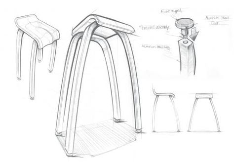 Notes from the Atelier: October 2012 #furnituredesigns Stool Sketch, Furniture Sketching, Stool Drawing, Sketch Base, Isometric Sketch, Drawing Resources, Furniture Sketch, Design Tattoos, Design Sketching