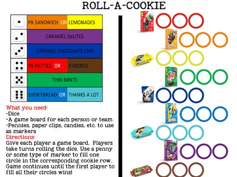 Cookie Games - Google Drive Girl Scouts Games, Girl Scout Daisy Petals, Girl Scout Daisy Activities, Girl Scout Meeting Ideas, Girl Scout Mom, Rally Idea, Girl Scout Cookie Sales, Girl Scout Cookies Booth, Gs Cookies