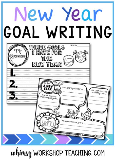 1st Grade New Years Activities, New Years Writing First Grade, January Writing, January Classroom, 1st Grade Writing, First Grade Writing, New Years Activities, New Year Goals, Writing Templates