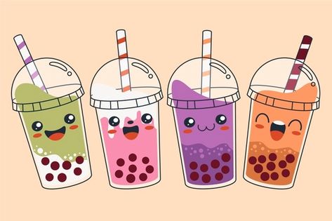 Bubble Tea Flavors, Tea Wallpaper, Tea Illustration, Tea Logo, Boba Drink, Bubble Milk Tea, Cute Pastel Wallpaper, Cute Animal Drawings Kawaii, Little Doodles