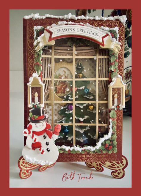 Anna Griffin Christmas Cards 2023, Beth Turchi Cards, Christmas Card Ideas Handmade, Xmas Card Ideas, Beth Turchi, Christmas Pop Up Cards, Diy Christmas Shadow Box, Anna Griffin Christmas, Gingerbread Cards