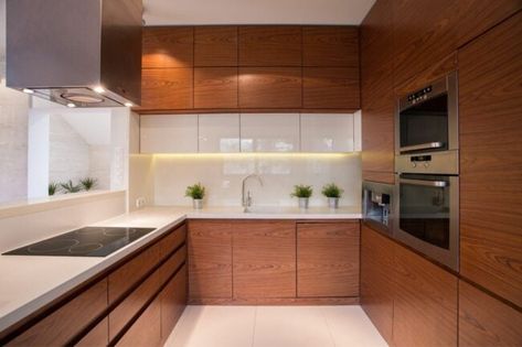 What Is the Cost of Kitchen Cabinets? Factors to Consider - Bob Vila Replacing Kitchen Cabinets, Flat Panel Cabinet Doors, Flat Panel Cabinet, Walnut Kitchen Cabinets, Cost Of Kitchen Cabinets, Wooden Kitchen Cabinets, Walnut Kitchen, Cabinet Door Styles, Modular Kitchen Design