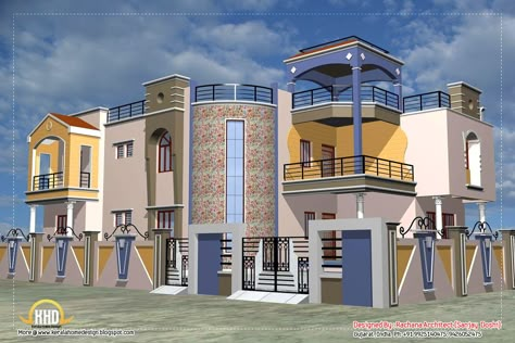 India Luxury bedrooms | Luxury Indian home design with house plan - 4200 Sq.Ft. - Kerala home ... Home Design Indian, Home Design Exterior, India House, 2bhk House Plan, Modern Contemporary Homes, Indian Home Design, House Design Pictures, Kerala House Design, Simple House Design