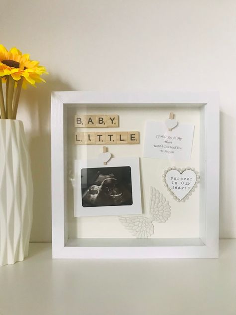 Shadow Box Gender Reveal, Memorial Gift Diy, Baby Loss Memorial Gift, Remembering Baby, Pregnancy Loss Memorial, Angel Baby Art, Ultrasound Picture Frame, Fit Photos, Infant Loss Memorial