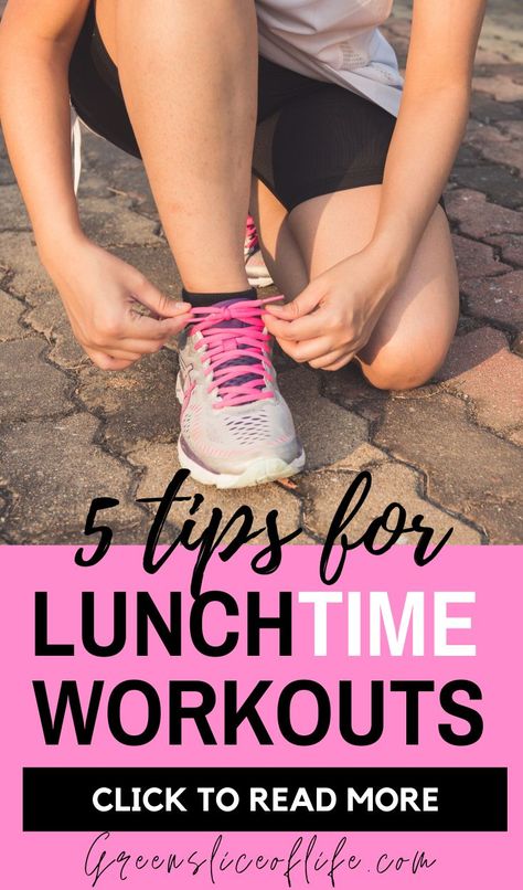 Do you struggle for time to workout? If you are a busy mom struggling to find some time to workout, a lunchtime workout might be a great strategy for you!  It works well for me since I still have enough energy during that time of day. By the time I get home, feed my family, make lunches and clean up the kitchen etc.., I feel very energetic and working out falls lower on my list of things to do.  Read my 5 tips for a successful lunchtime workout. #lunchtime #workout #tips Lunch Hour Workout, Lunchtime Workout, Lunch Break Workout, Lunch Workout, Lunch Time Workout, Home Feed, Busy Person, Healthy Living Inspiration, Running For Beginners