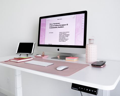 9 Design Micro-Habits That Will Change The Way You Work Diy Standing Desk, Desk Cover, Ask For A Raise, Pink Desk, Electronics Mini Projects, Gadgets Technology Awesome, Lenovo Laptop, Perfect Desk, Best Desk