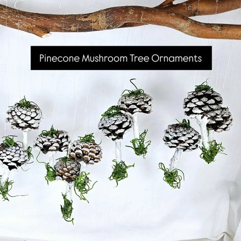 Pinecone Mushroom Christmas Tree Ornaments Earthy woodland decor #pinecones #mushrooms #christmastree Pinecone Mushroom, Mushroom Christmas Tree, Mushroom Christmas, Woodland Decor, Pine Cones, Tree Ornaments, Christmas Tree Ornaments, Stuffed Mushrooms, Christmas Tree