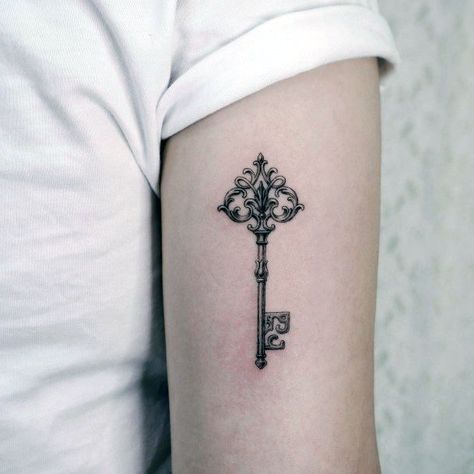 Top 99+ Key Tattoos For Females Key Tattoos For Women, Vintage Key Tattoos, Antique Key Tattoos, Small Key Tattoos, Skeleton Key Tattoo, Key Tattoo Designs, Mysterious Tattoo, Lock Tattoo, Tattoos For Females