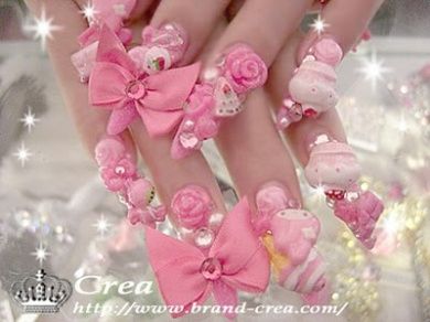 Image Roses Nails, Gyaru Nails, Kawaii Nail Art, Nail Art Photos, Bridal Nail Art, Fantasy Nails, Hime Gyaru, Japanese Nail Art, Makeup Help