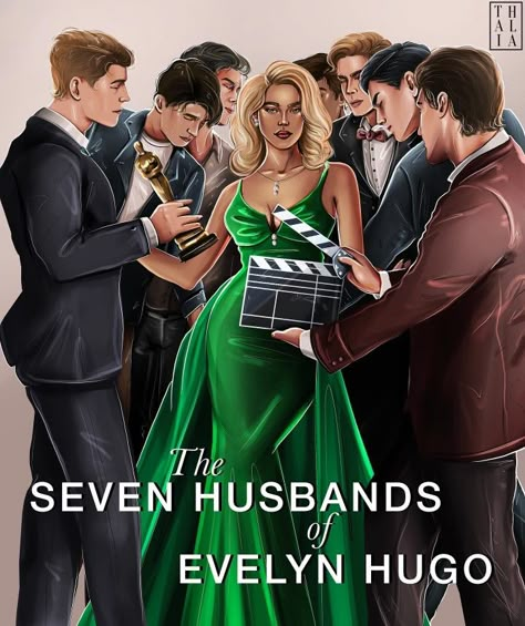 Artist: thalia_art_ Evelyn Hugo Characters, The Seven Husbands Of Evelyn Hugo Poster, 7 Husbands Of Evelyn Hugo Fanart, Evelyn Hugo Frases, The Seven Husbands Of Evelyn Hugo, Seven Husband Of Evelyn Hugo, Hugo Book, Romcom Books, Seven Husbands Of Evelyn Hugo