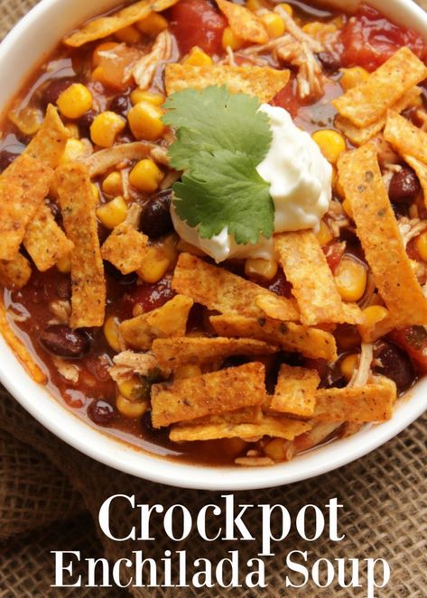 Crockpot Enchilada Soup, Beef Enchilada Soup, Enchilada Soup Crockpot, Easy Crock Pot Dinner, Enchiladas Crockpot, Vertical Vs Horizontal, Easy Slow Cooker Meal, Crock Pot Breakfast, Crock Pot Easy