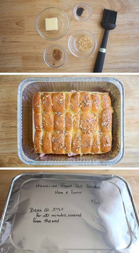 Slider Freezer Meals, Freezer Slider Sandwiches, Freezer Kids Meals, Make Ahead Meals For New Moms, Meal To Bring To Family, Freezer Meal Recipes Make Ahead, Mini Loaf Pan Freezer Meals, Make Ahead Oven Meals, Freezer Meals Make Ahead Casserole