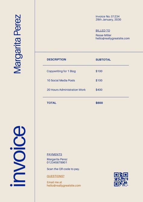 Use this fully customizable Blue and Cream Invoice Simple Lined Virtual Assistant Invoice Elevate your feed with this stunning design and discover a variety of professional designs from Canva. Perfect for Small Businesses, Wellness Brands, Photographers, and Content Creators. Don't miss out on this opportunity to showcase your style. Made and Design By With Faith and Love #minimalist #ugc #photographer Business Document Template, Freelance Contract Template, Graphic Designer Invoice Design, Minimalist Document Design, Minimalist Invoice Design, Business Invoice Design, Invoice Design Ideas, Creative Invoice Design, Modern Invoice Design