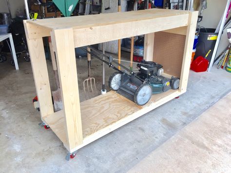 Lawnmower shed Lawnmower Shed, Outdoor Storage Locker, Mower Storage, Small Outdoor Shed, Yard Storage, Outdoor Shed, Lawn Mower Storage, Shed Organization, Diy Lawn